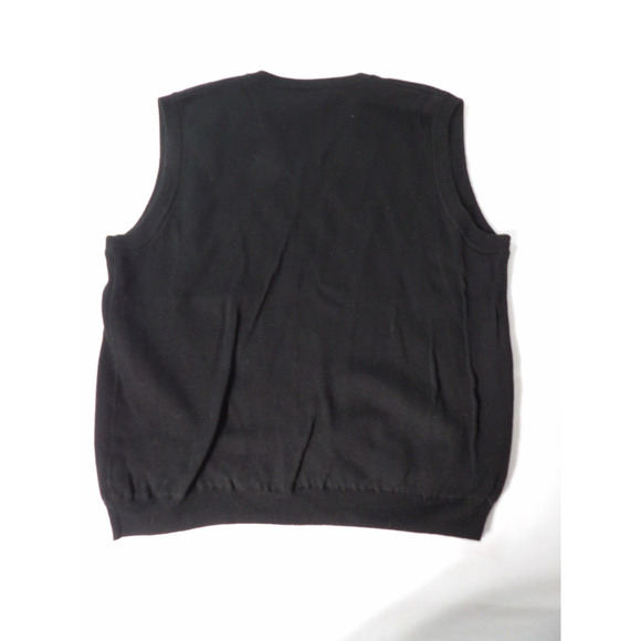 Vtg Cutter & Buck Sweater Vest Black XL Merino Wool Pullover V Neck Lined Golf - Picture 9 of 9